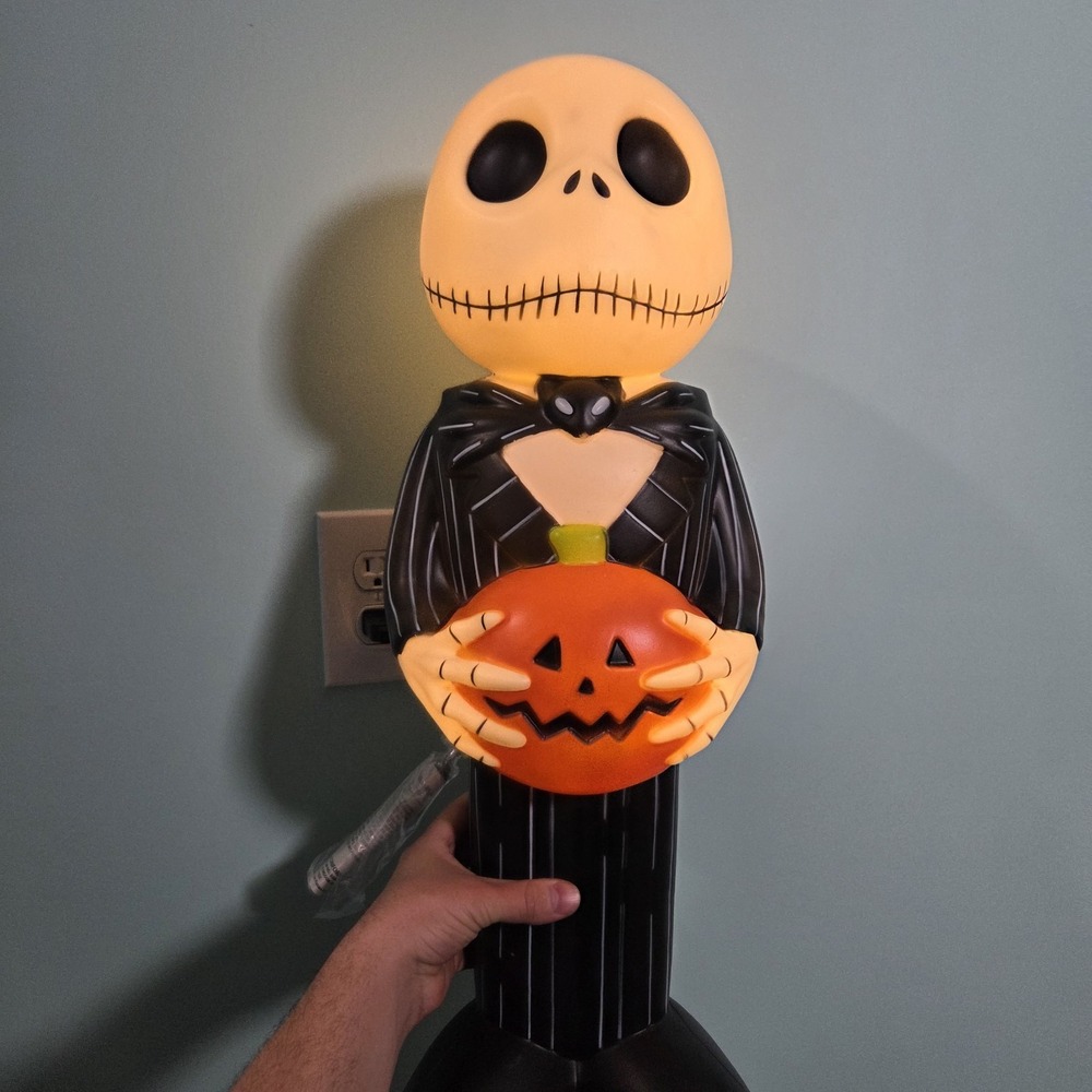 24" Nightmare Before Christmas Jack Skellington Pumpkin Blow Mold Light Up Gemmy - Picture 12 of 15